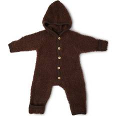 Braun Jumpsuits Smallstuff Jumpsuit Bouclé Merinoull med Knapper - Brown