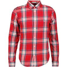 Gant Skjortor Gant Reg Flannel Check Shirt - Ruby Red