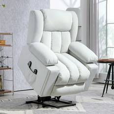 Reclining Chairs Armchairs Homcom Power Lift Recliner Chair USB Light Grey Armchair