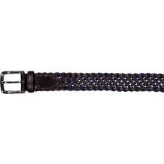 Braided Leather Belt - Navy/Dark Brown