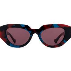 Gucci GG1421S Solglasögon Acetat Havana Violett Geometrisk