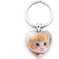 Silver Keychains Veishet Modern Chic Pet Cat Heart Keychain - Silver