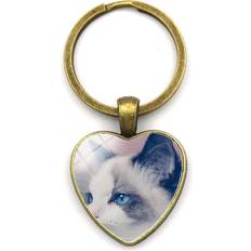 Silver Keychains Veishet Modern Chic Pet Cat Heart Keychain - Silver