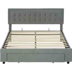 Wood Bed Frames Homcom ‎UK831-804V71GY0331 King 157.5x203.5cm