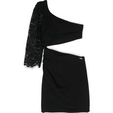 Monnalisa One Sleeve Cut-Out Dress - Black