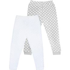 Night Garments Girls Cotton Dotted Pyjama Bottoms - Grey/White/Pink