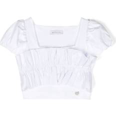 XS Blouses & Tunics Children's Clothing Monnalisa Ruffled Cotton Blouse - White