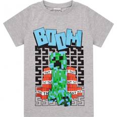 Minecraft Boys Boom T-Shirt - Grey