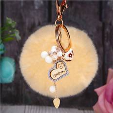 Beige Keychains RYWOLT Elegant Wooden Heart Keychain - Beige