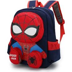 Nylon - Unisex School Bags MDSRJONE (Navy) Spiderman Backpacks Super Heroes Student School Bag Cartoon 3d Stereo Kindergarten Backpack
