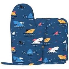 Polyester Pot Holders Anlabesy Colorful Ocean Shark Oven Mitts Set Pot Holder