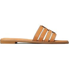 Tory Burch Brown Slides Tory Burch Ines Cage Slides - Brown