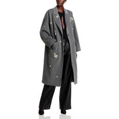 Viscose Coats Cinq A Sept Gravis Crystal Ivy Mid-Length Coat - Heather Grey