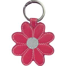 Daisy Leather Keyring - Blue