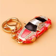 Pink Keychains RYWOLT Creative Captain America Keychain - Diamond Supercar Pink