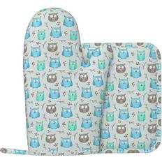 Polyester Pot Holders Anlabesy Owl Heat Resistant Silicone Oven Mitts Set Pot Holder