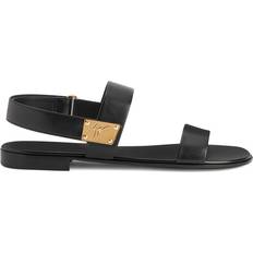 Giuseppe Zanotti Sandals Giuseppe Zanotti Shaun Logo Plaque Sandals - Black