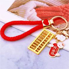 Dinamr Unique Metal Feng Shui Keychain - Red