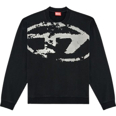 Diesel S-boxt-n5 Flocked Logo With Aged Effect Sweatshirt - Black