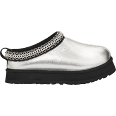 UGG Kid's Tazz Leather Slippers - Silver Metallic