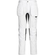 White Work Pants Portwest (28R, White) Mens WX2 Cargo Trousers