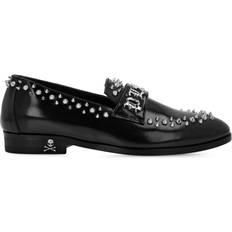 Unisex Loafers Philipp Plein Stud Embellished Leather Loafers - Black