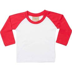 Larkwood Long Sleeved Baseball T-Shirt - White/Red