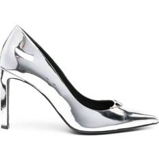 Zadig & Voltaire Heels & Pumps Zadig & Voltaire Perfect 100mm Metallic-Finish Pumps Silver