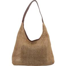 Dinamr (Brown) Contemporary Street Style Woven Handbag In White Yellow Black Coffee Beautifully Crafted