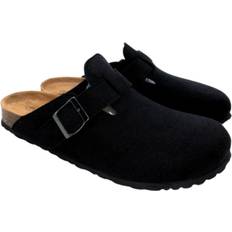 Leather - Women Clogs None Women's Suede Clogs and Mules - Black