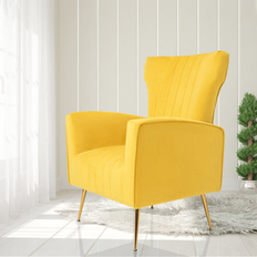 Mercer41 Accent Arm Chair with Gold Legs Armchair