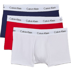 M Men's Underwear Calvin Klein Low Rise Trunks 3-pack - White/Red Ginger/Pyro Blue