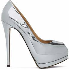 Giuseppe Zanotti Heels & Pumps Giuseppe Zanotti Sharon 130mm Peep-Toe Pumps - Silver