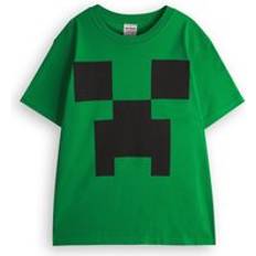 Beige Tops Minecraft Short Sleeved T-Shirt - Green