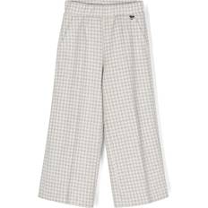 Monnalisa Houndstooth Straight-Leg Trousers - White