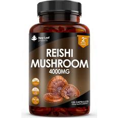 New Leaf Products Reishi Mushroom Capsules 4000mg 100% Fruiting Body