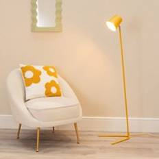 Yellow Floor Lamps ValueLights Lark Metal Task Slimline and LED Bulb Floor Lamp