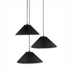 Blue Pendant Lamps ValueLights Akira Black Pleated 3 Way Drop Ceiling Light Pendant Lamp