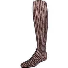 MeMoi Honeycomb Sheer Girls Tights - Black