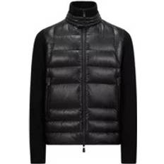 Moncler Grenoble Cardigan Zippé Matelassé En Laine - Noir