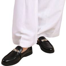 Pelle Sintetica Mocassini Where's That From Monaco Faux Leather Metal Detail Loafers - Black