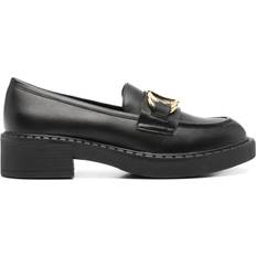 Twinset Oval T Leather Loafers - Black