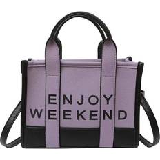 Puma Handbags Puma (purple) Women's Fashion Tote Bag New Contrasting Lettered One-Shoulder Crossbody Bag Briefcase Not Specified