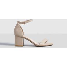 Beige Heels & Pumps boohoo Low Block Barely There Heels - Beige