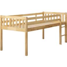 Beliani Kids Wooden Mid Sleeper Bed EU Single Size 38.6x82.7"