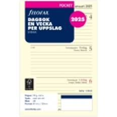 Kalender refill kontorsmaterial Filofax Kalendersats 2025 Dagbok Pocket Vecka Uppslag SE Filofax