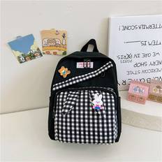 Nylon School Bags Dinamr (Black) Backpack Adorable Nylon For Kids With Cute Cartoon Animal Patterns Ideal For School