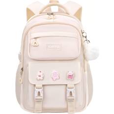 Beige School Bags Gogerstar (L, Beige) Girls Backpacks for School Children School Bags Causal Daypacks for Girls with Pins