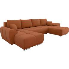 Divansoffor - Orange Mirjan24 Simerly Dubbeldivan 4-Sits Orange U Soffa 3-sits