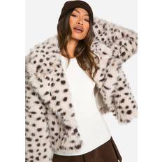 Multicoloured - Women Coats boohoo Leopard Faux Fur Coat - Multi